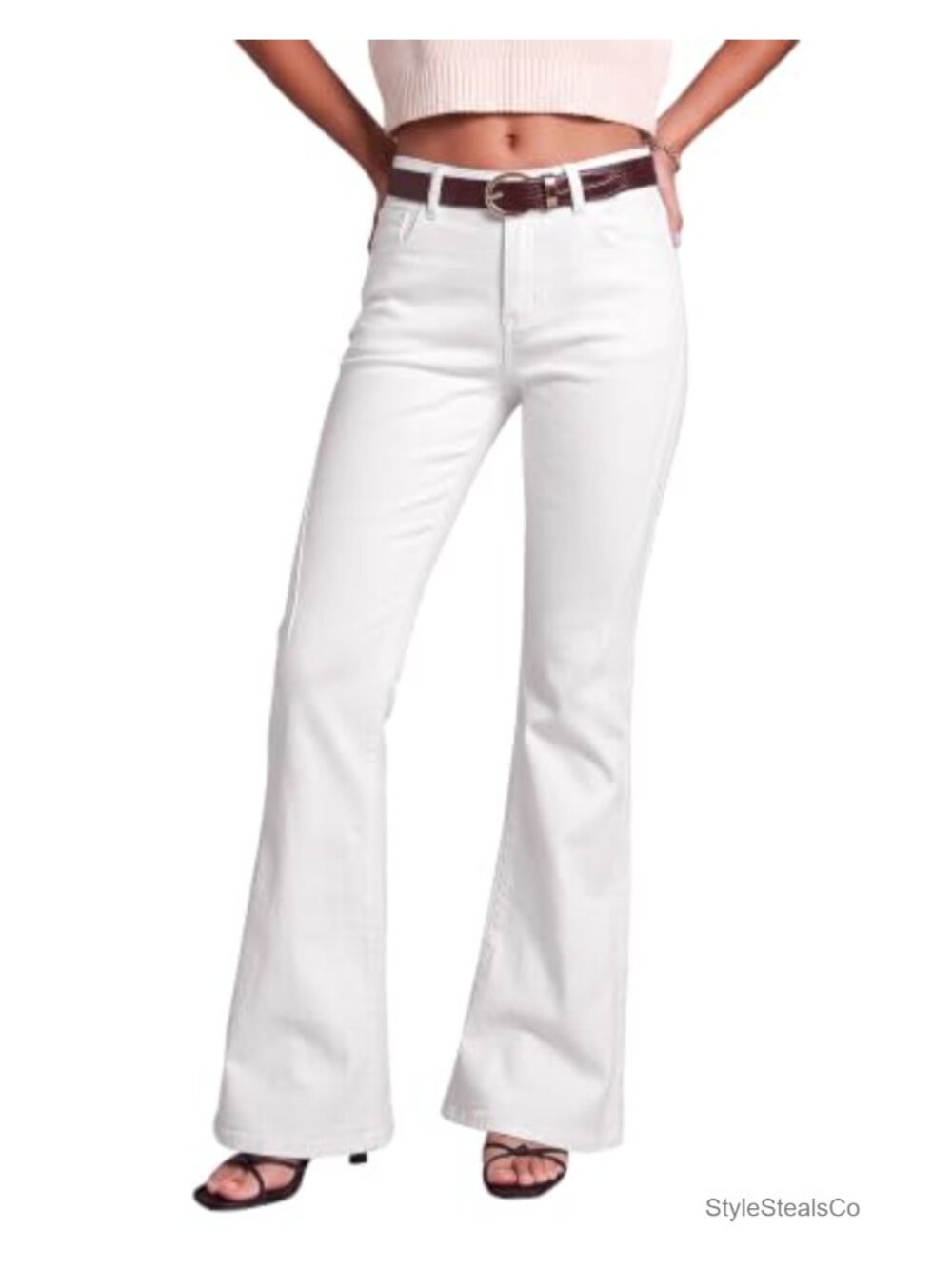 Flare Jeans Mid Rise Bootcut Stretch Denim Pants Bell Bottom
